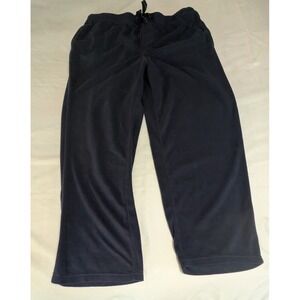 Joe Boxer Pajama Set Mens XL Navy Blue Excellent Fleece Striped Top Solid Pants
